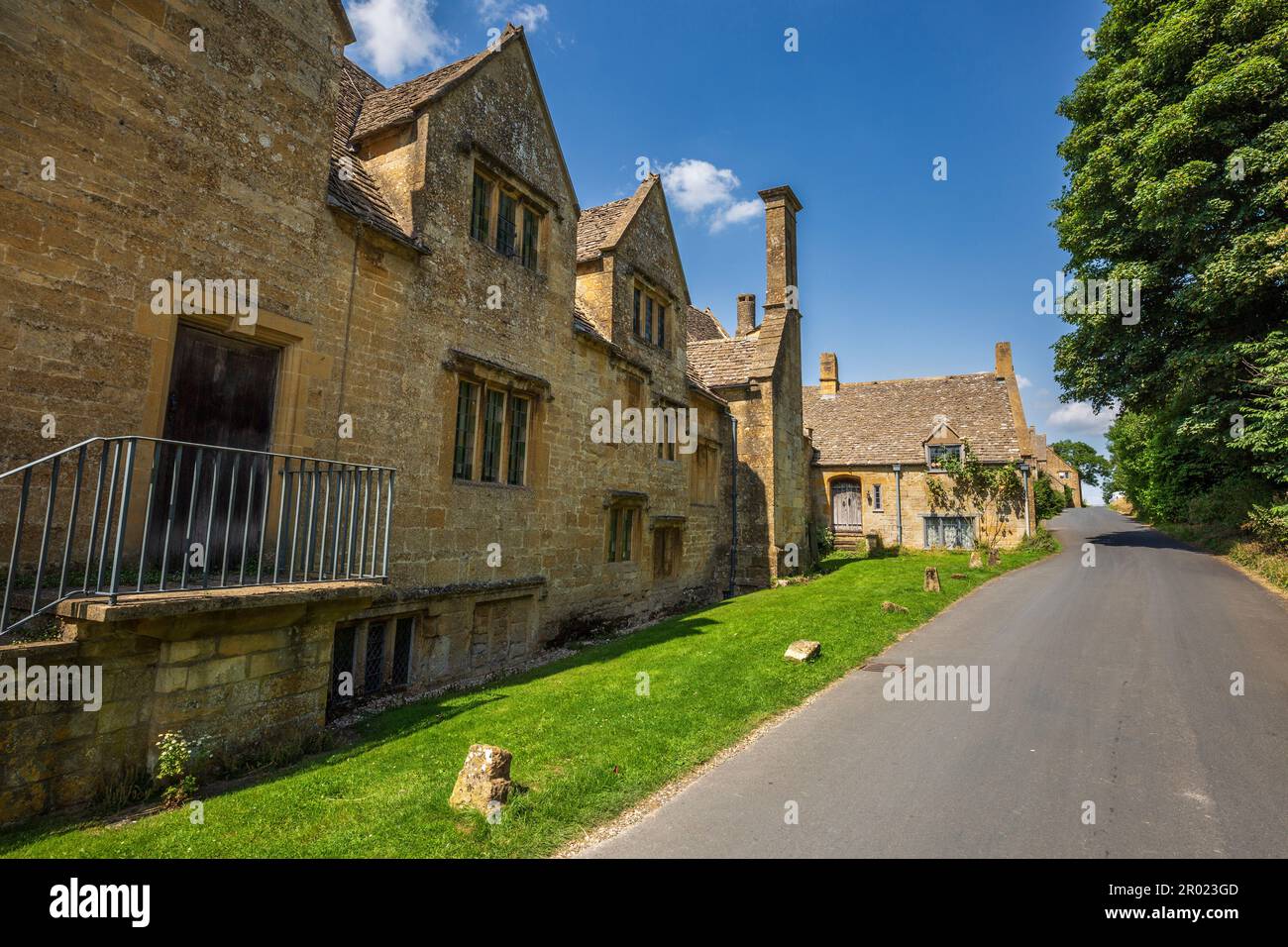Snowshill Manor from the lane through Snowshill village, Cotswolds, Gloucestershire, England Stock Photo