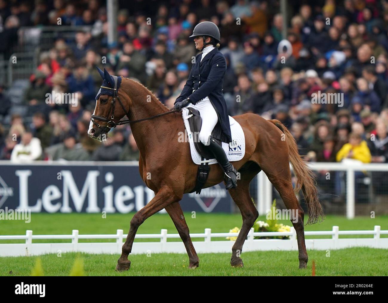 Great Britain's Helen Martin on Andreas on day three of the Badminton Horse Trials 2023 at The Badminton Estate, Gloucestershire. Picture date: Saturday May 6, 2023. Stock Photo