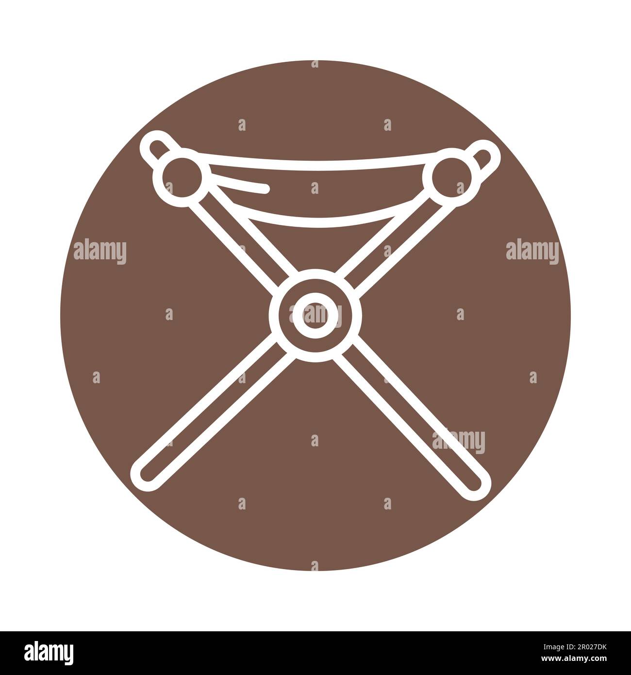 Camping portable chair line color icon. Outline pictogram for web page, mobile app, promo Stock Vector