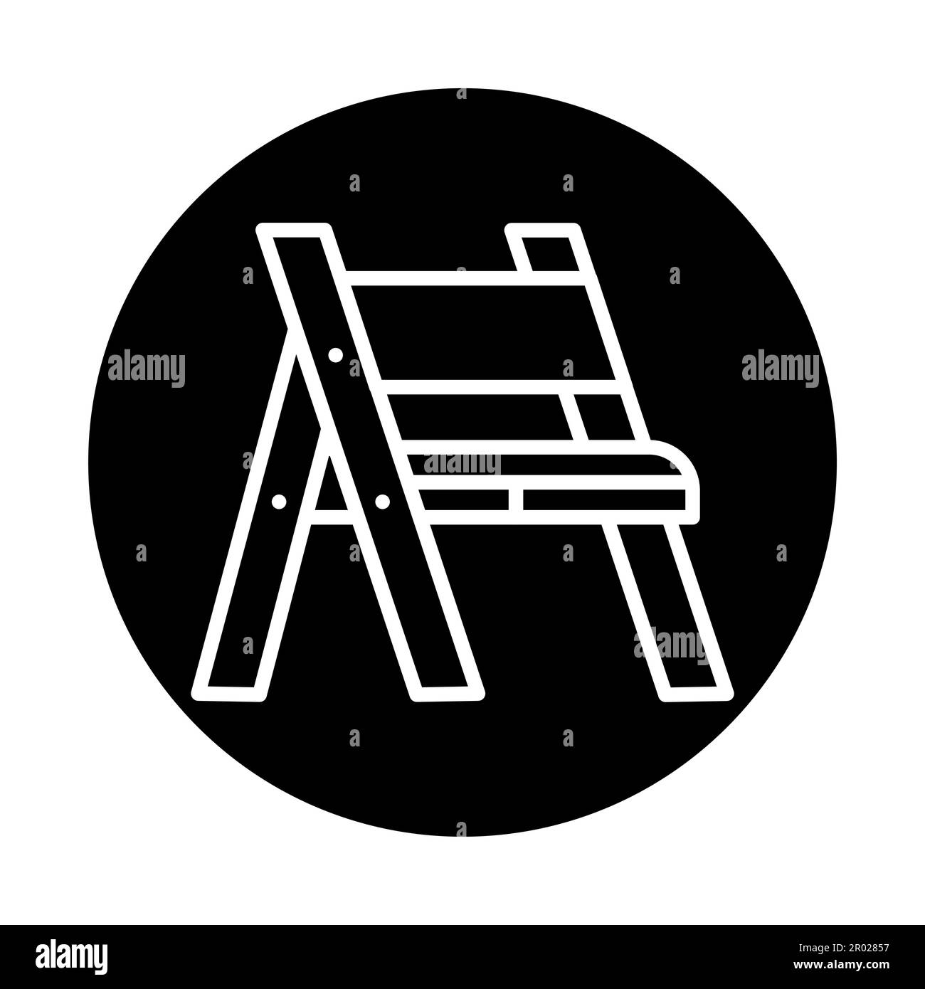 Outdoor wood portable chair line color icon. Outline pictogram for web