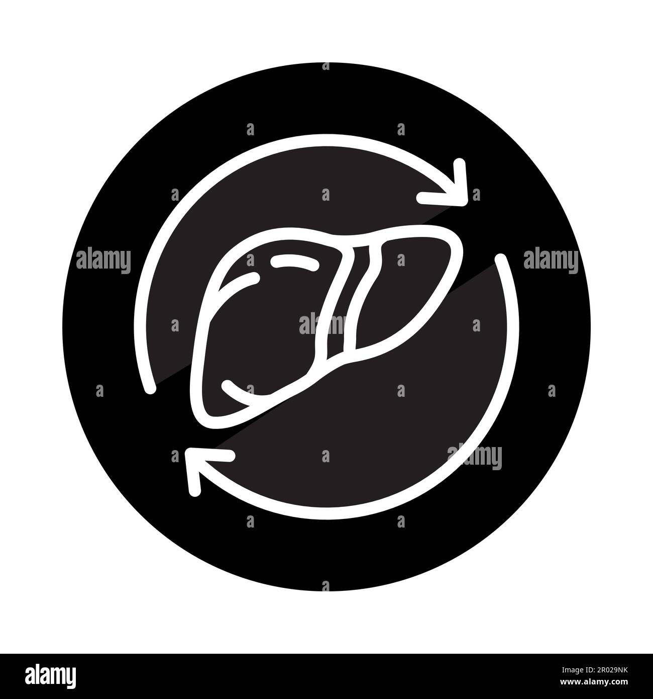 Liver transplant color line icon. Isolated vector element. Outline pictogram for web page
