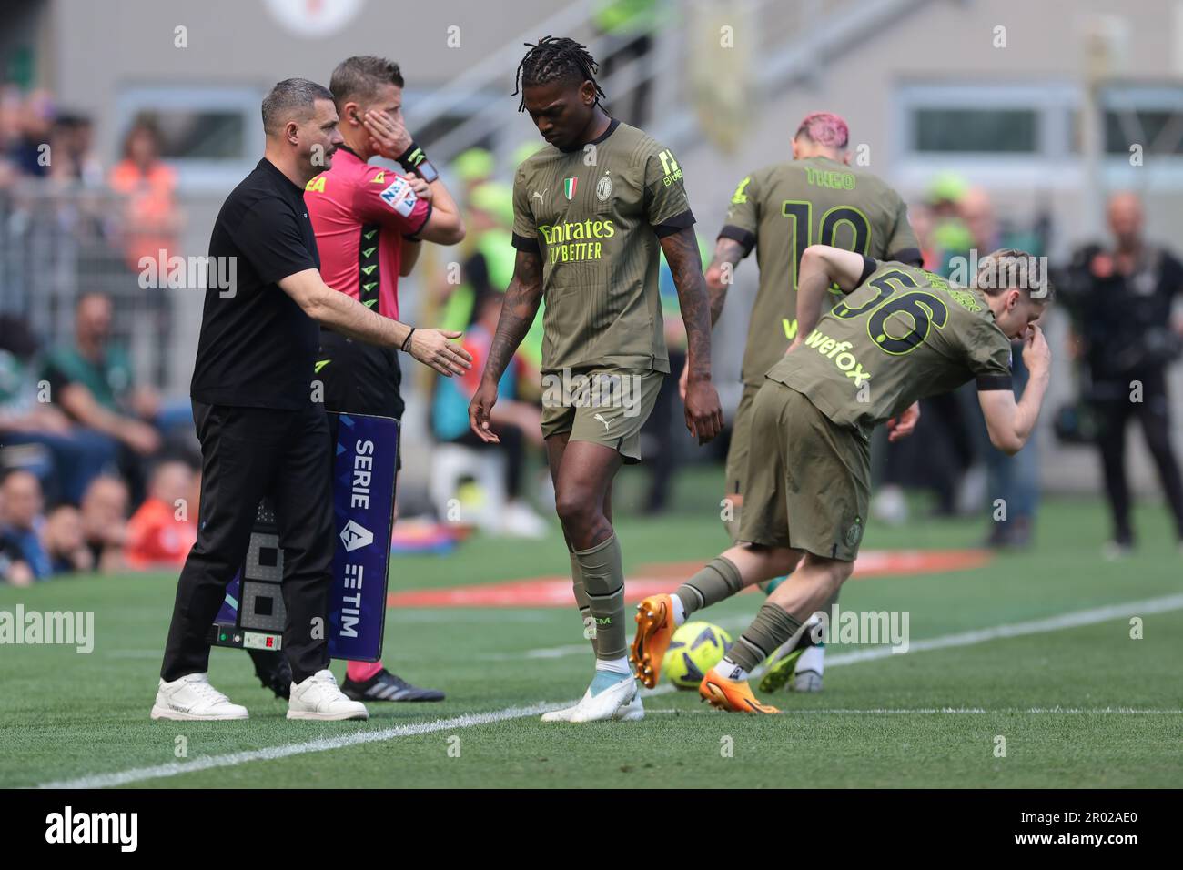 Milan, Italy, 6th May 2023. Rafael Leao Of AC Milan Is Substituted For ...