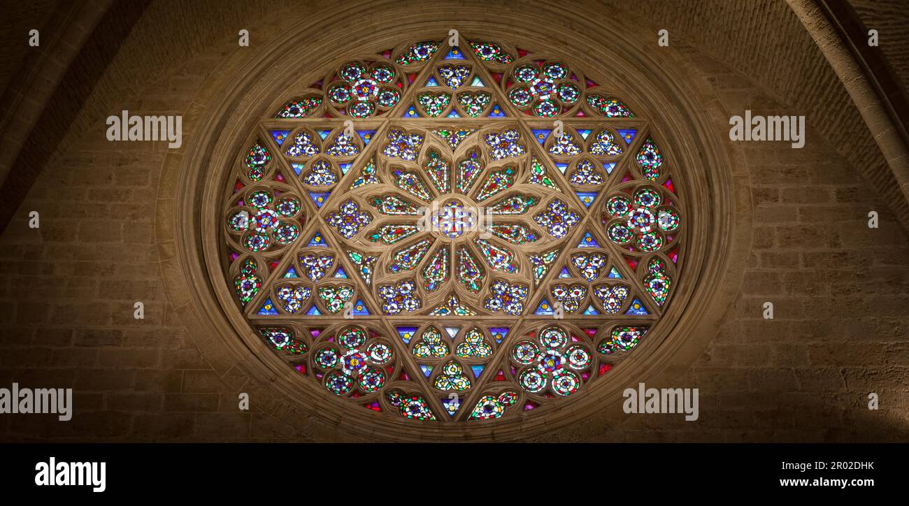 Window detail interior of a Gothic Catholic Cathedral Stock Photo - Alamy
