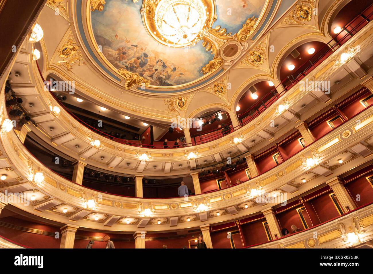 5 April 2023 Belgrade, Serbia: the ceiling of The National Theatre of