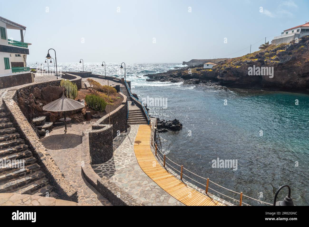 Recreational area of the town of Tamaduste located on the coast of the island of El Hierro in the Canary Islands, Spain Stock Photo