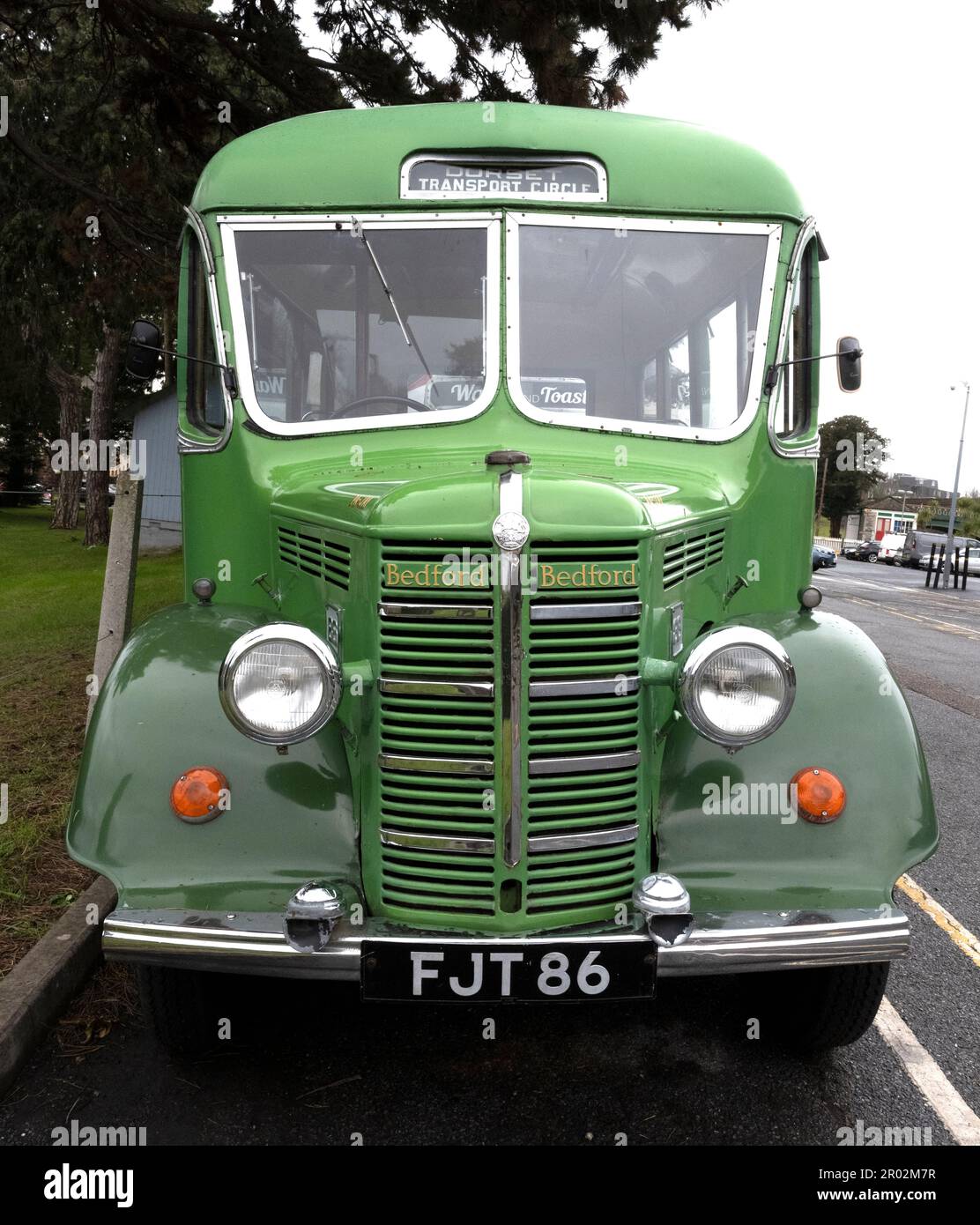 Vintage 1952 Bedford MLC coach registration number FJT 86 photographed