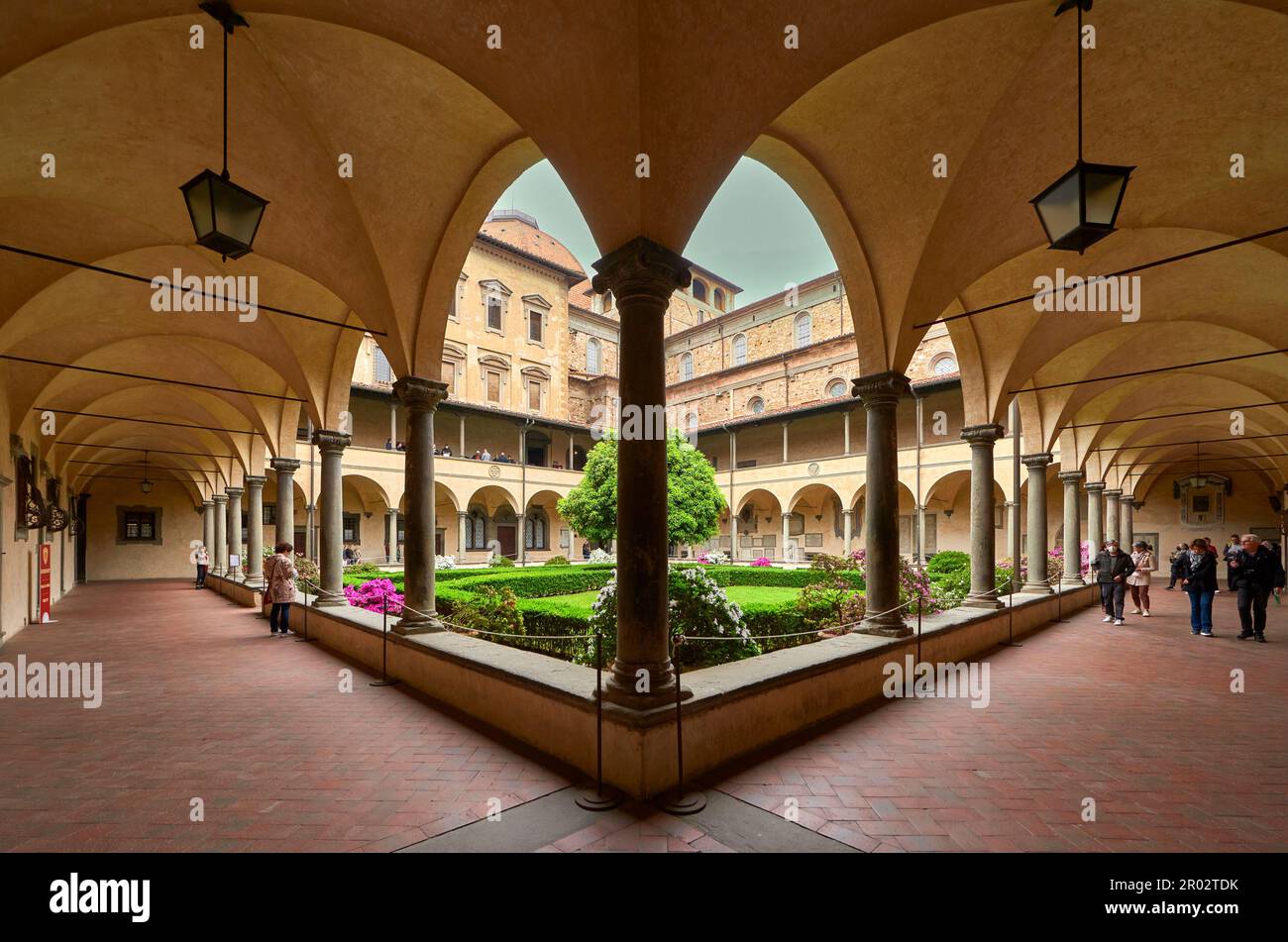 View in the courtyard in Basilica San Lorenzo , Florence, Italy Stock Photo