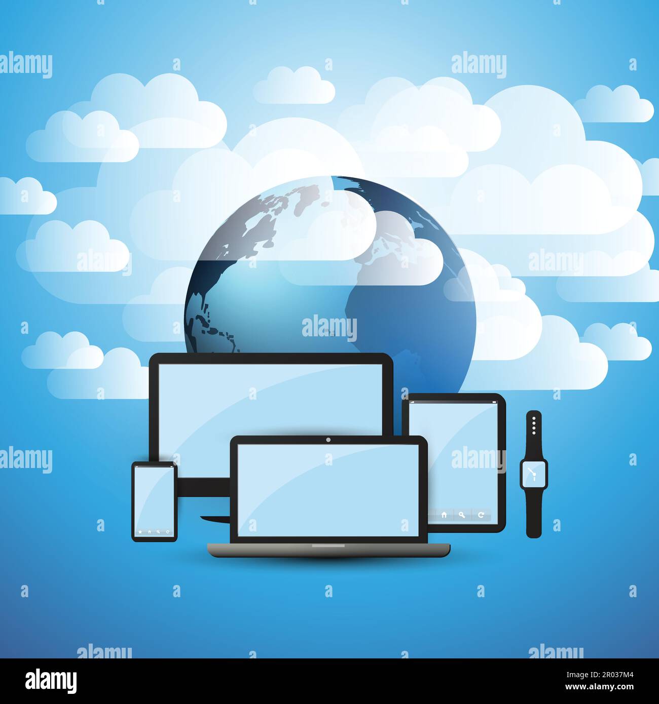 Cloud Computing Design Concept - Digital Connections, Technology ...