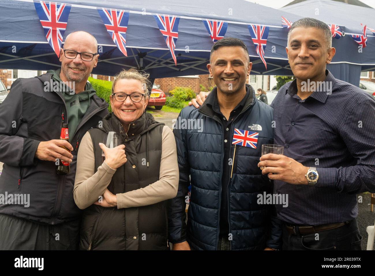 Coventry, West Midlands, UK. 6th May, 2023. People around the country came out to celebrate the coronation of King Charles III today. Residents of Frankton Avenue organised a street partywhere alcohol flowed and food was devoured. Credit: AG News/Alamy Live News Stock Photo