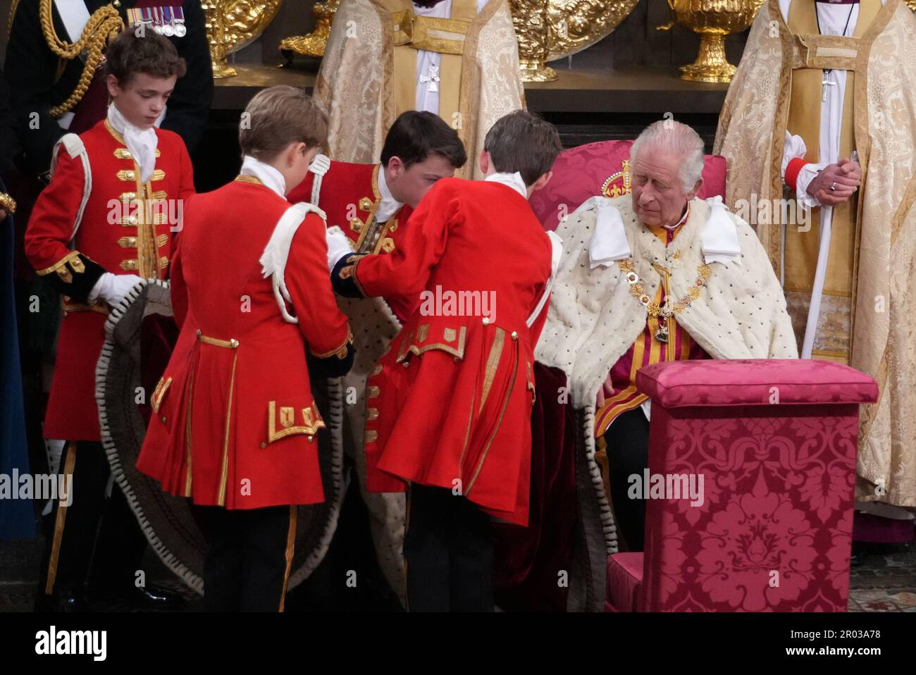 King Charles III with his Pages of Honour, including Prince