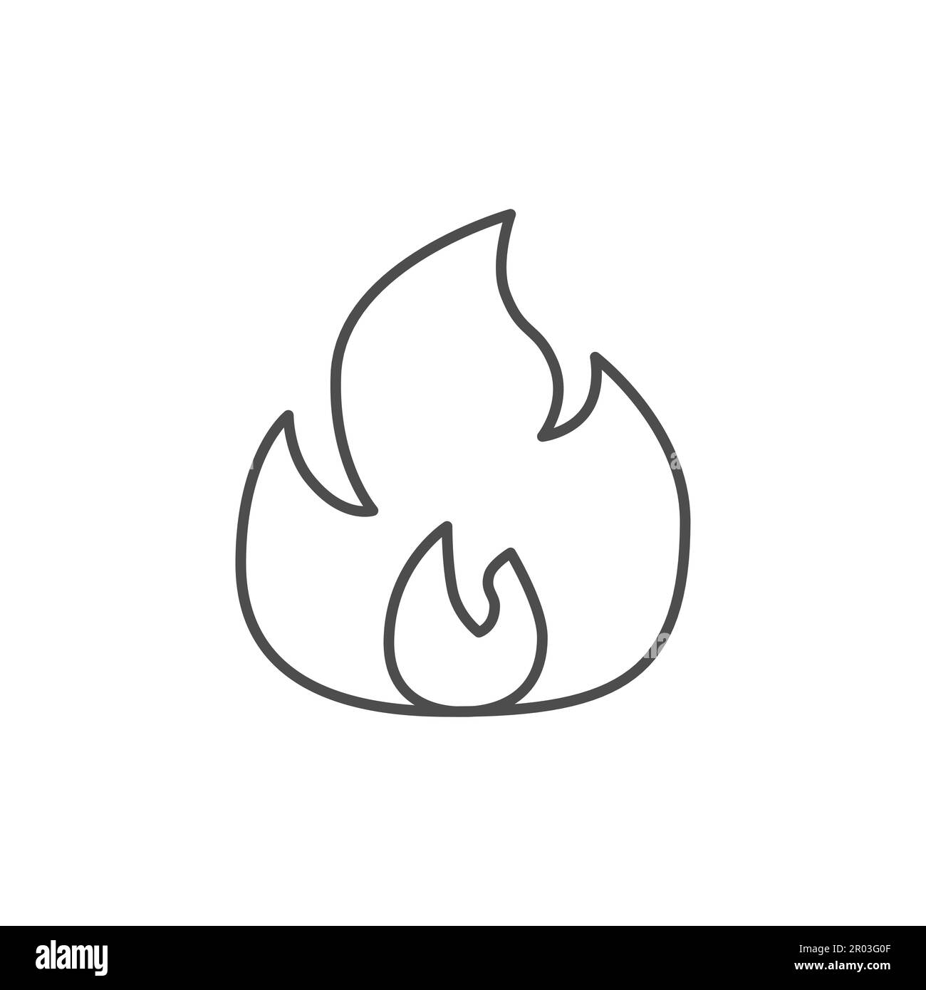 Flame related vector linear icon. Hot offer and sale. Popular news ...