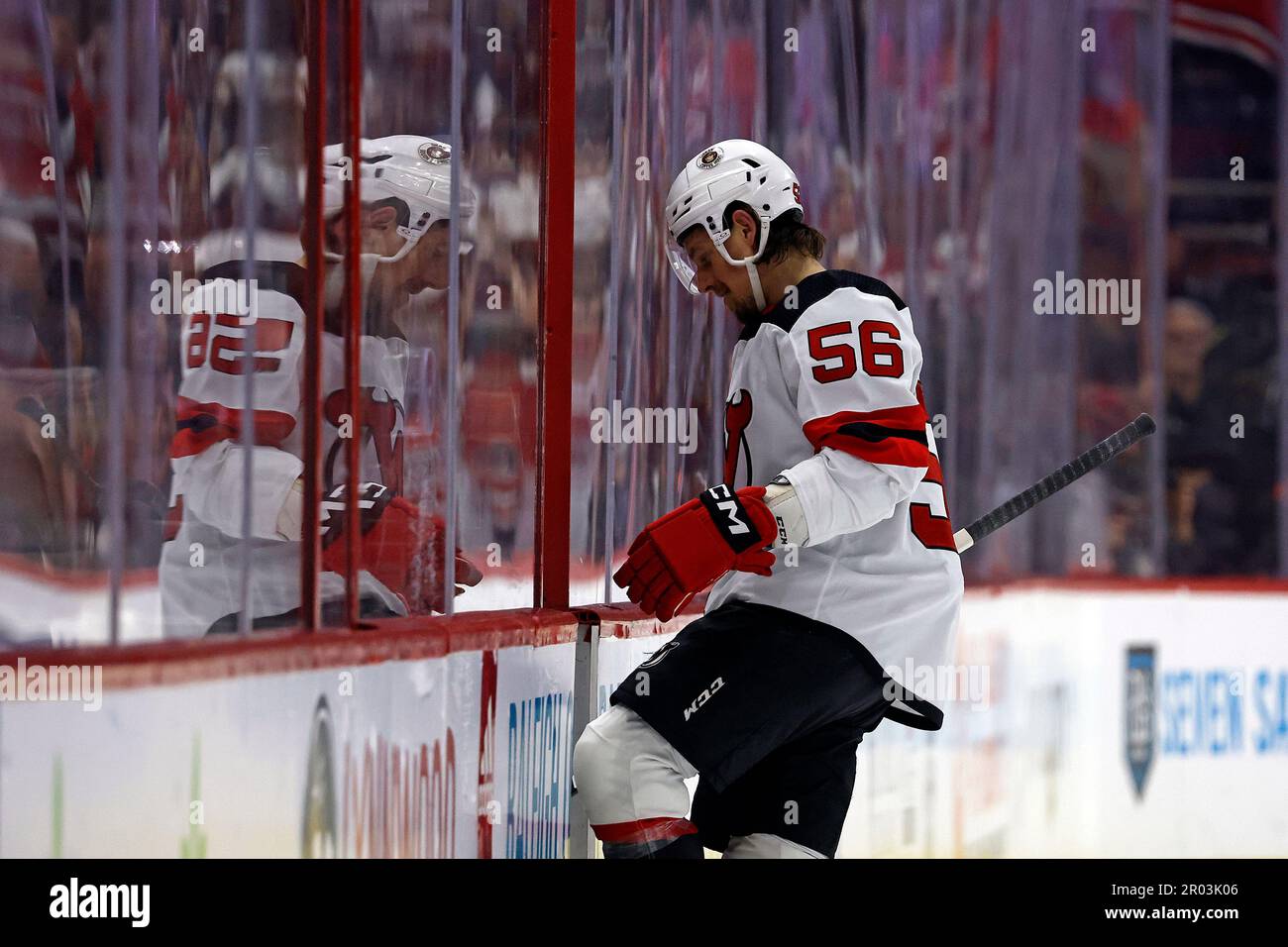 New Jersey Devils' Erik Haula celebrates his goal during the first period  of Game 2 of an NHL hockey Stanley Cup first-round playoff series against  the New York Rangers in Newark, N.J.