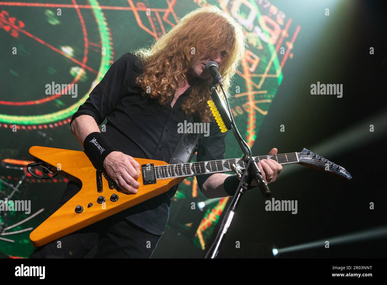 Rock band Megadeth performing at the Abbotsford Centre in Abbotsford, BC, Canada on April 28th, 2023 Stock Photo