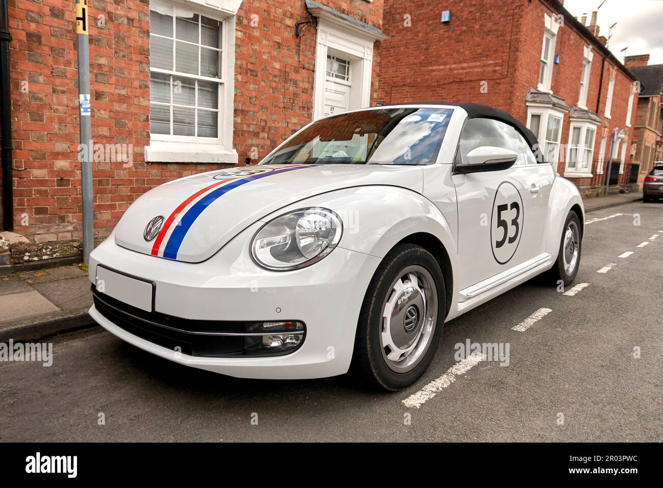 Volkswagen Beetle decaled out to resemble "Herbie" number "53" the