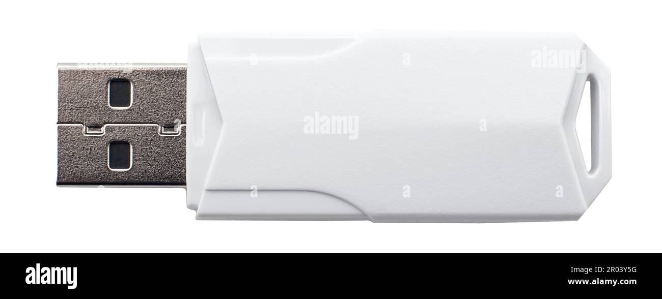 White usb flash drive isolated on the white background Stock Photo