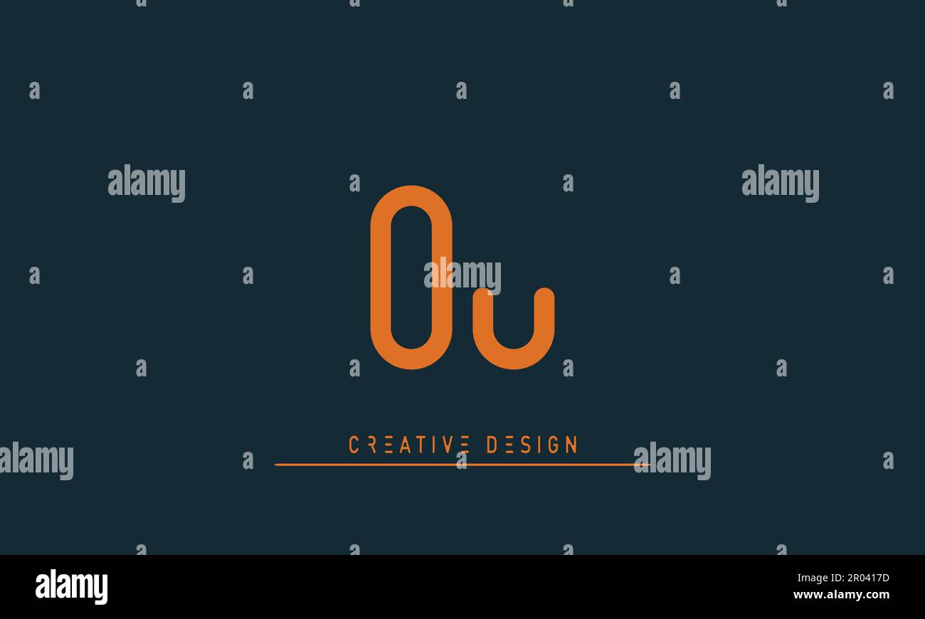 Alphabet letters Modern Creative logo OU , UO Stock Vector