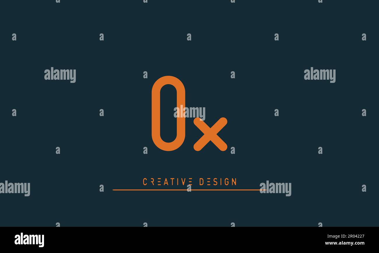 Alphabet letters Modern Creative logo OX , XO Stock Vector