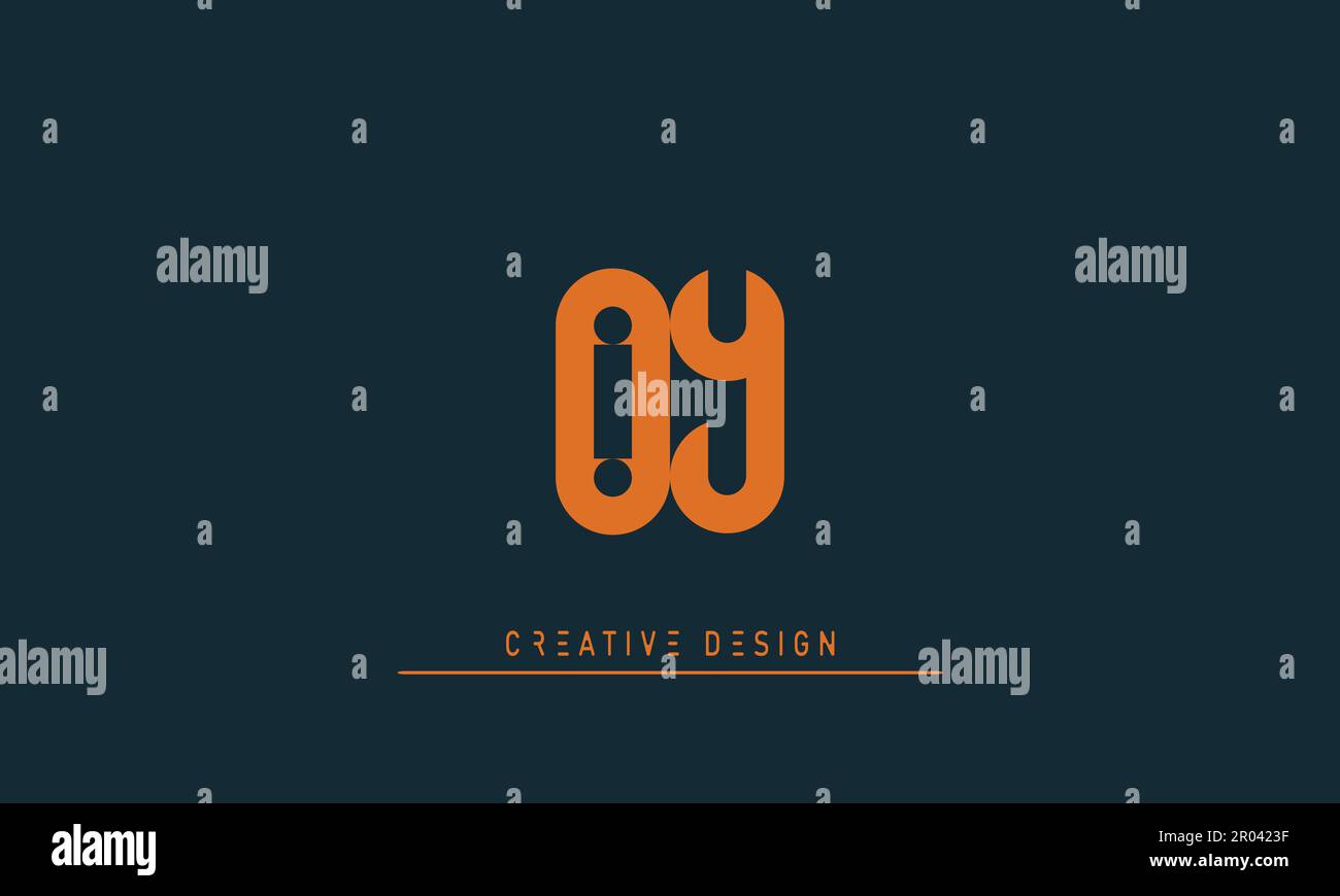 Alphabet letters Modern Creative logo OY , YO Stock Vector