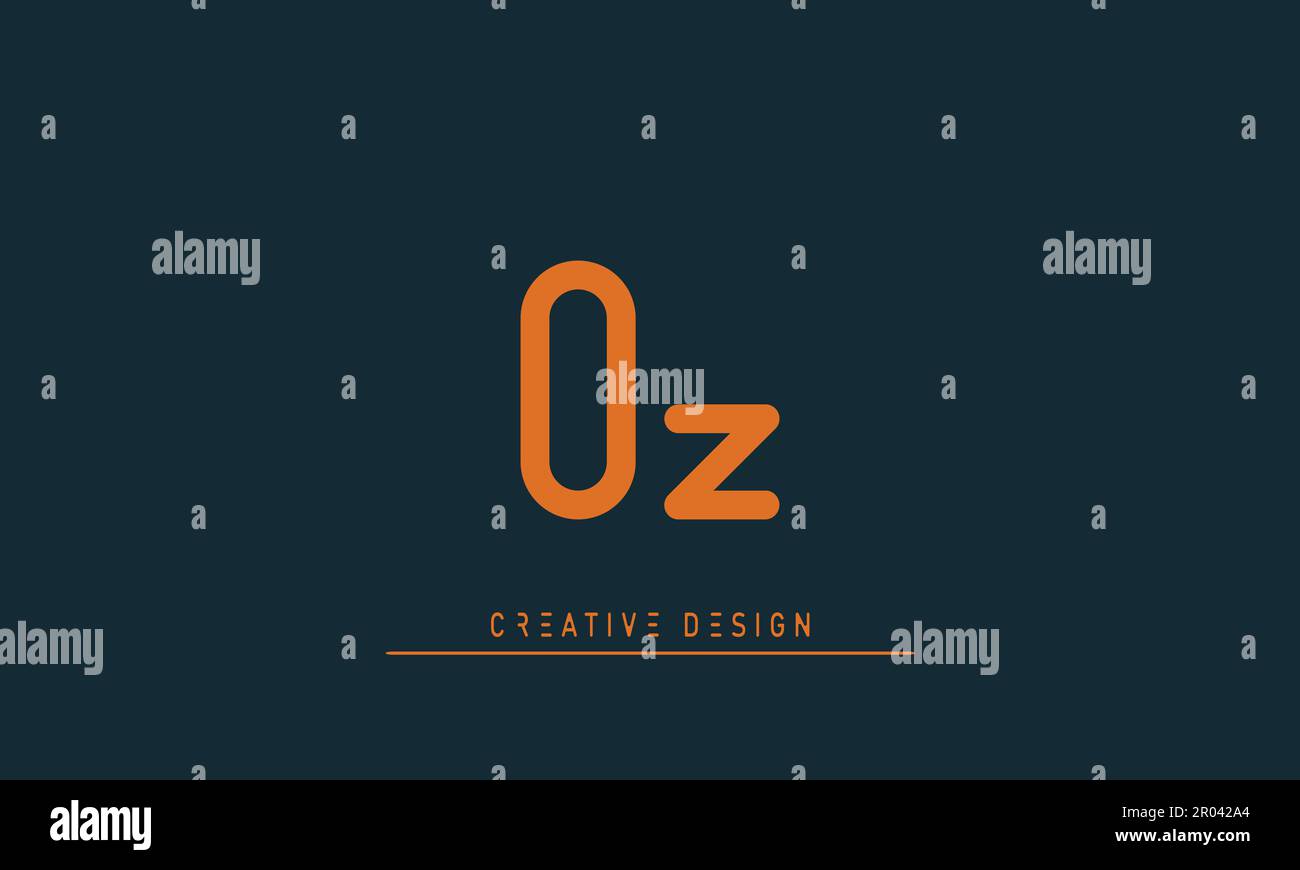 Alphabet letters Modern Creative logo OZ , ZO Stock Vector