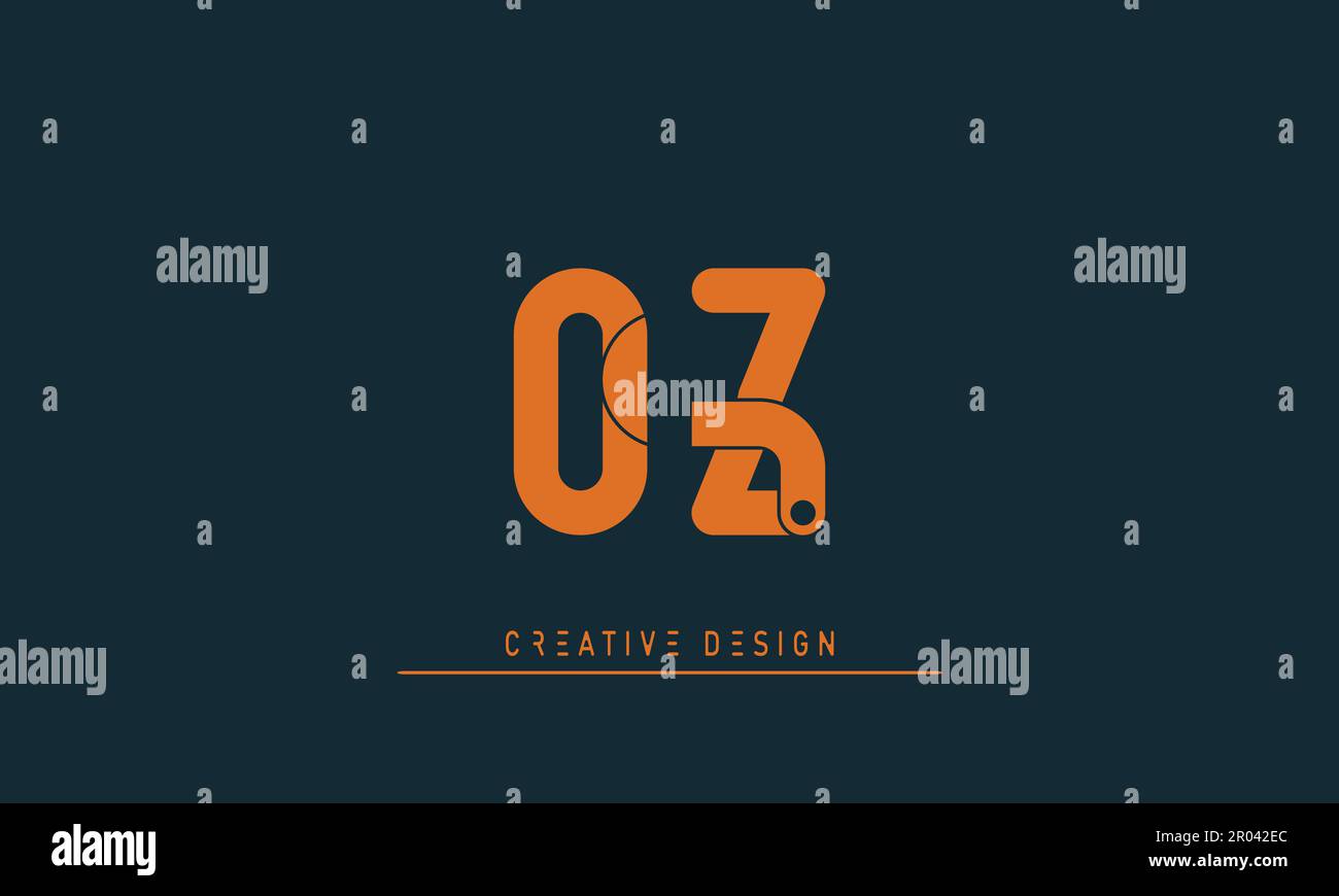Alphabet letters Modern Creative logo OZ , ZO Stock Vector