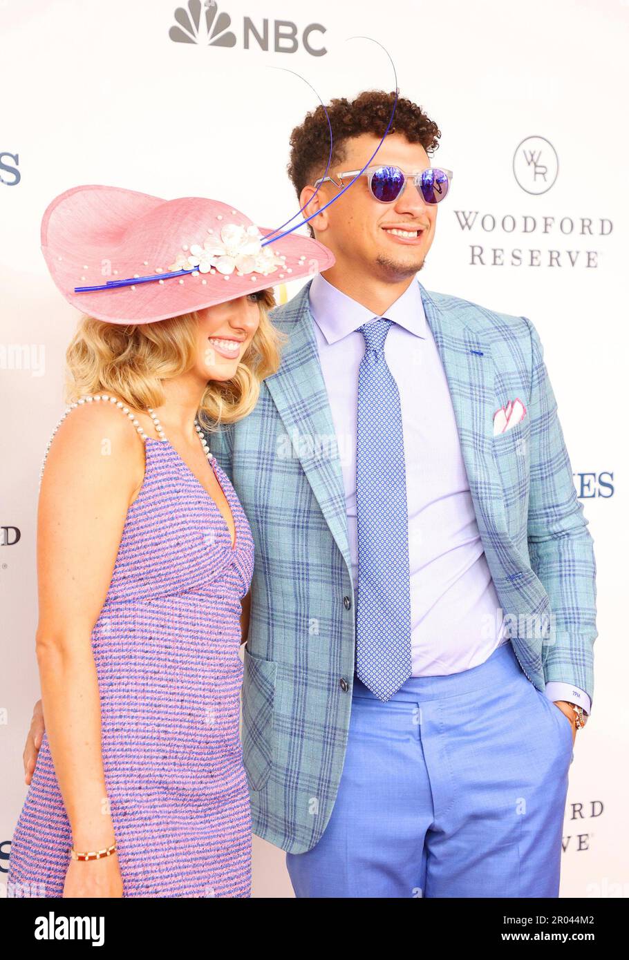 LOUISVILLE, KY - MAY 06: Kansas City Chiefs quarterback Patrick Mahomes and  wife Brittany walk the red carpet at the 149th running of the Kentucky  Derby on May 6, 2023, at Churchill