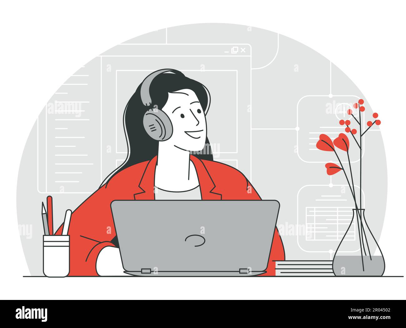 Technical customer support assistant. Stock Vector