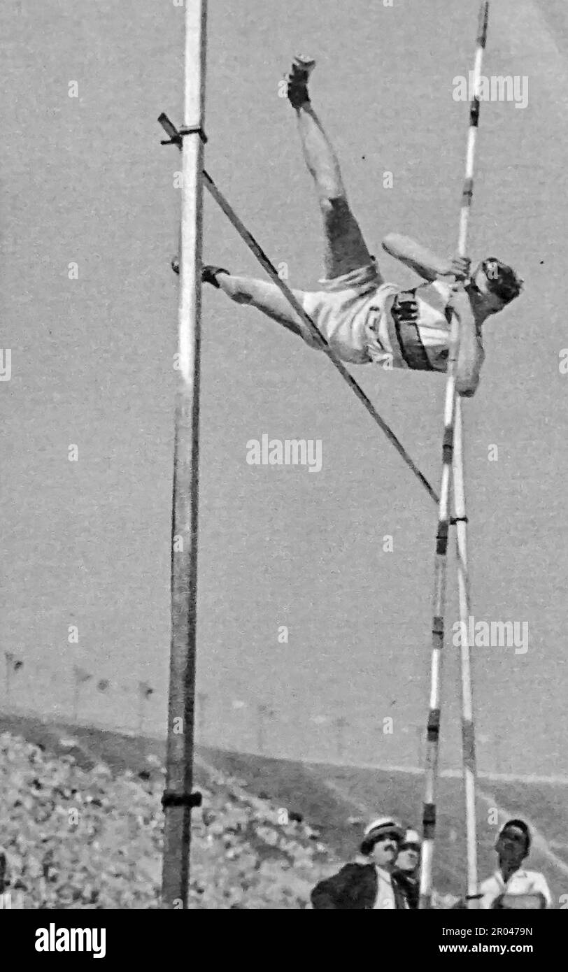 1932 Olympic Games, Los Angeles, USA, Decathlon, USA s decathlon gold medal  winner James Bausch in