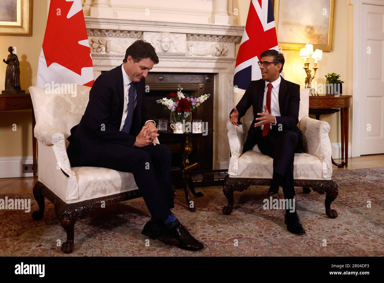 Prime Minister Rishi Sunak (right) During A Meeting With Canadian Prime ...