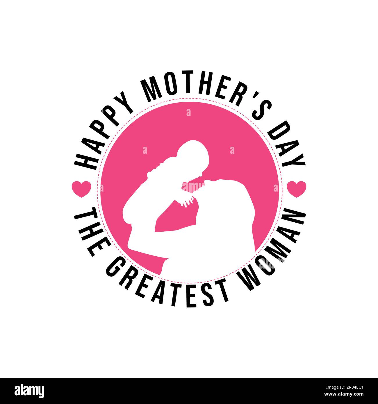 Mom and child illustration for mothers day. Happy mothers day modern calligraphy background vector image Stock Vector