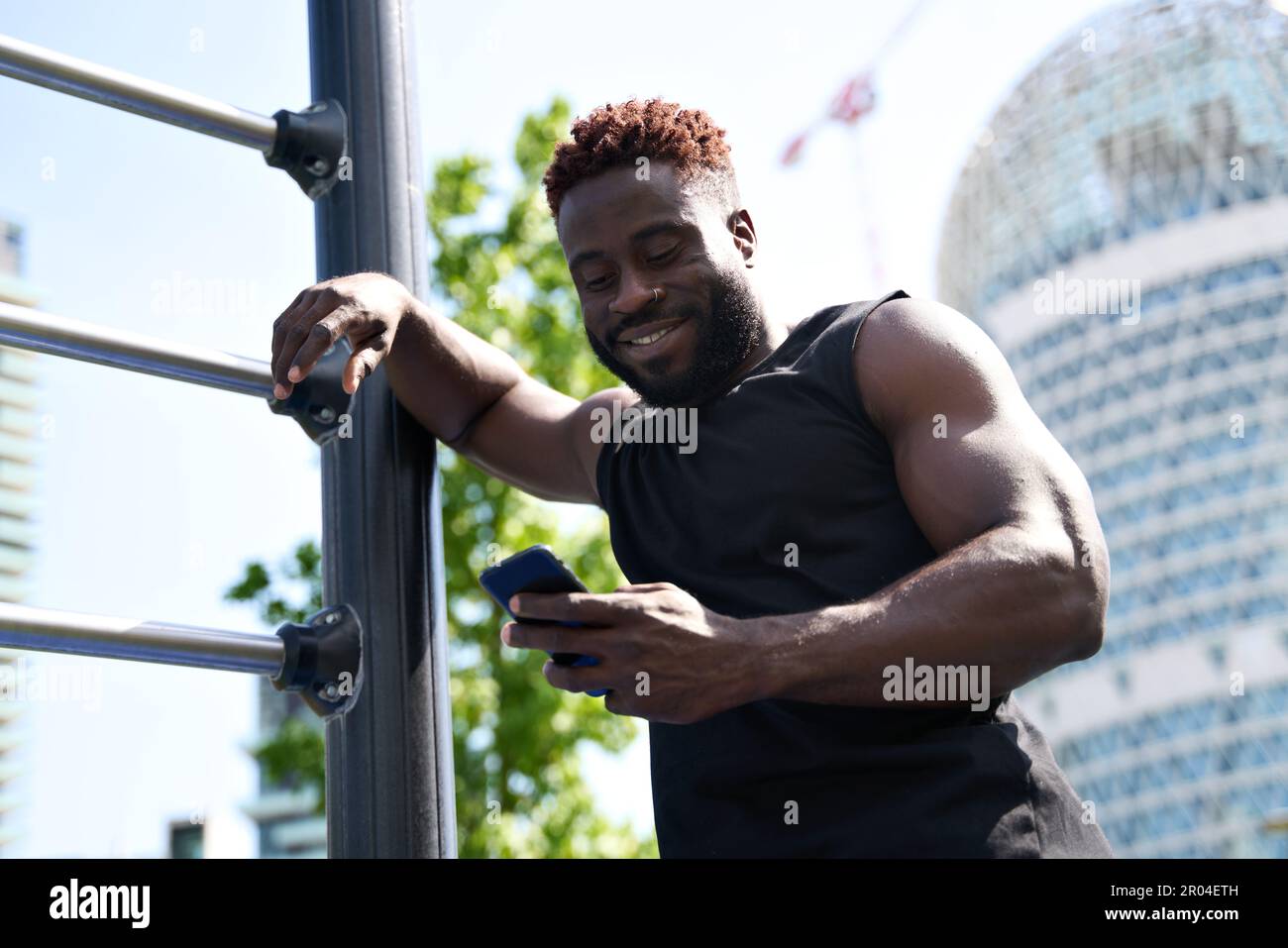 Happy bodybuilder standing in hi-res stock photography and images - Alamy