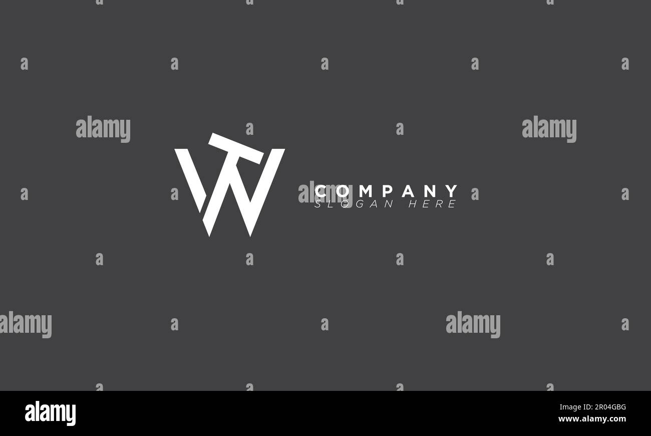 WT Alphabet letters Initials Monogram logo Stock Vector