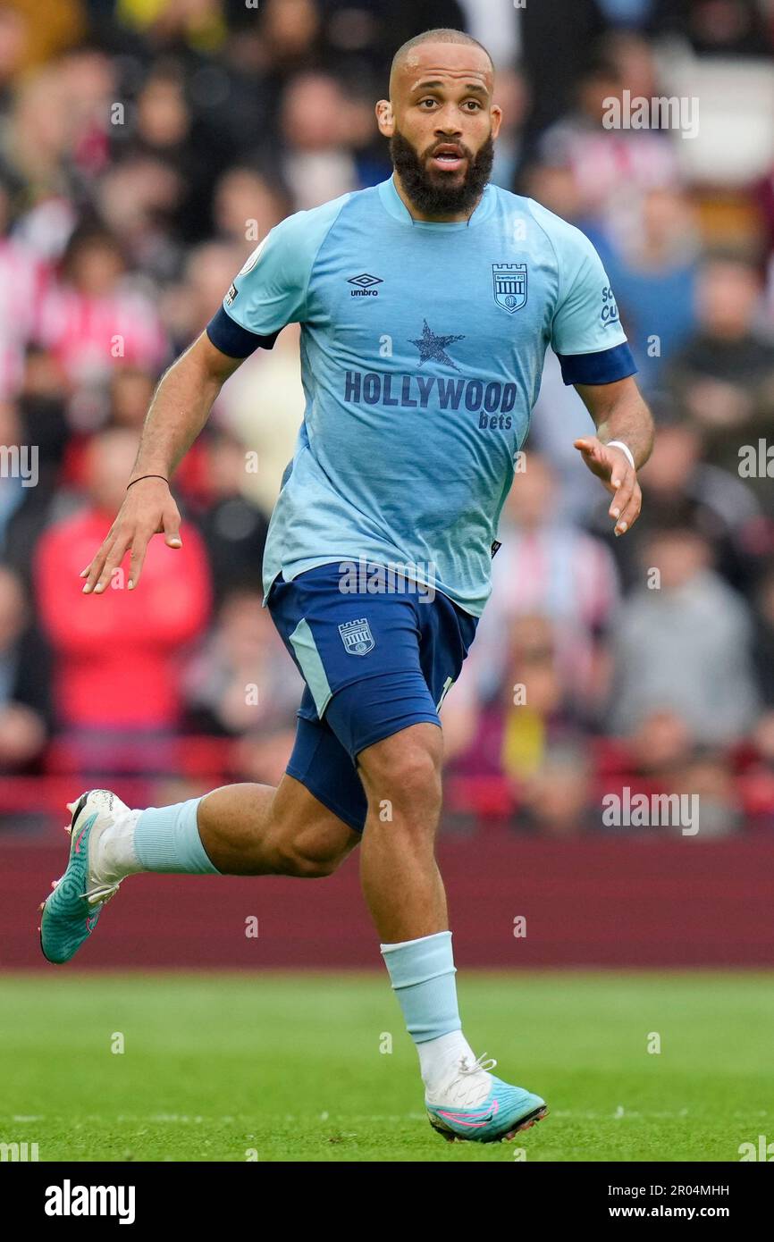 Bryan Mbeumo 19 of Brentford during the Premier League match Liverpool