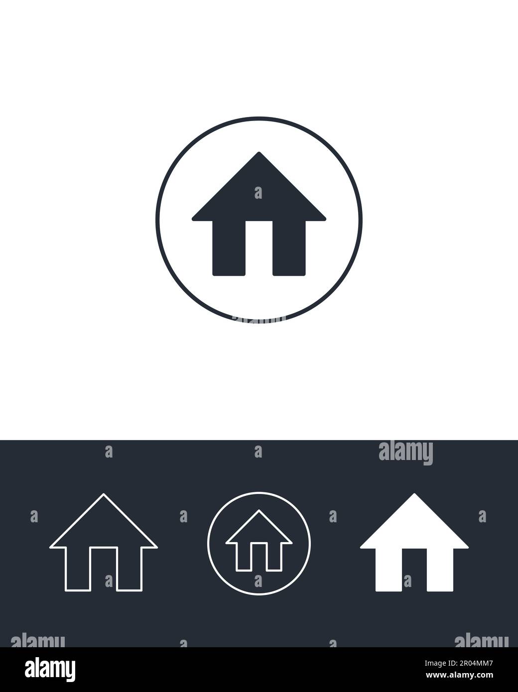 Home address flat icons. Real estate outline and solid symbols on black