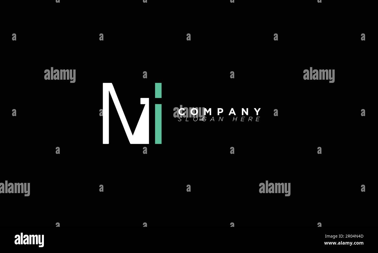 NI Alphabet letters Initials Monogram logo Stock Vector