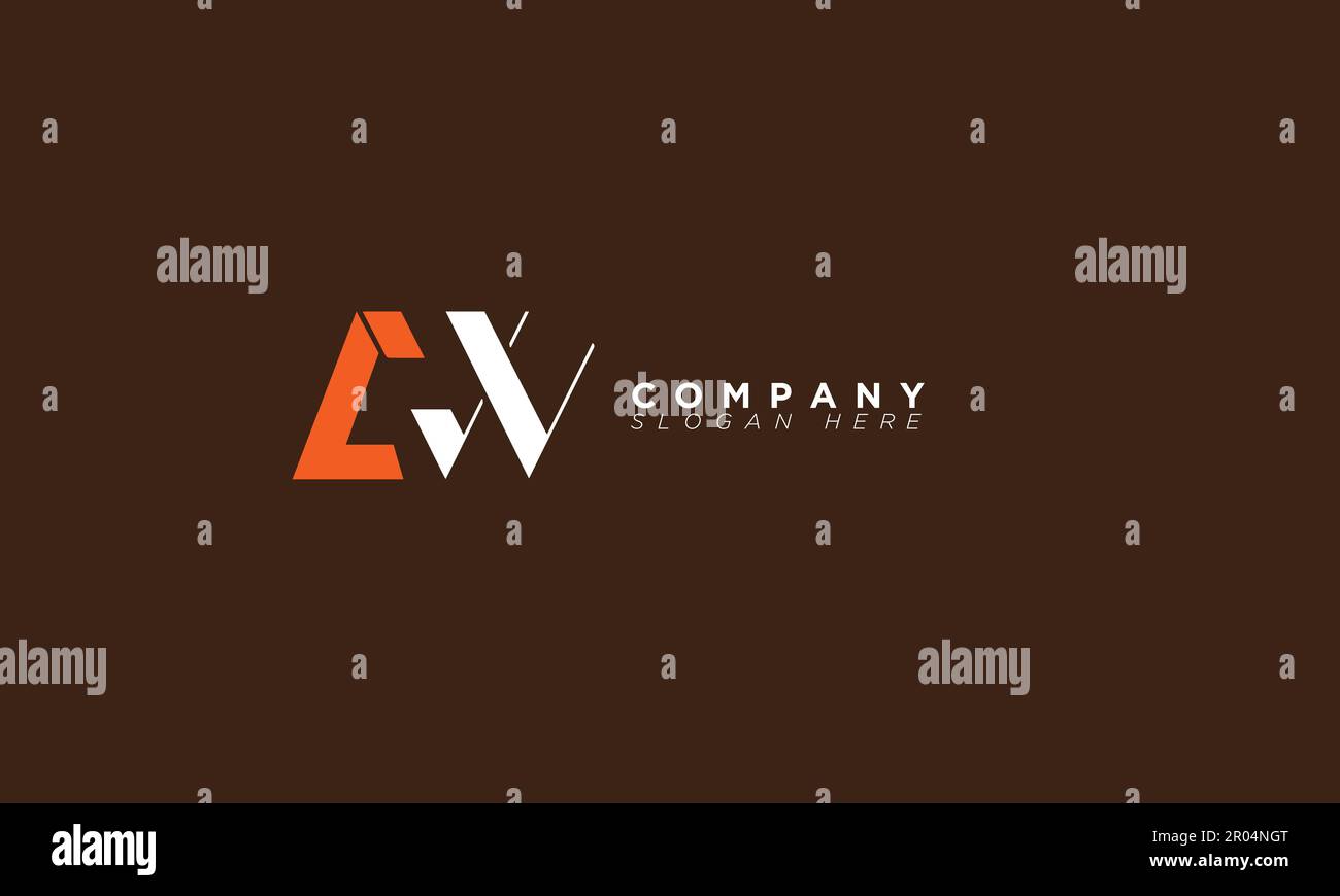 CW Alphabet letters Initials Monogram logo Stock Vector