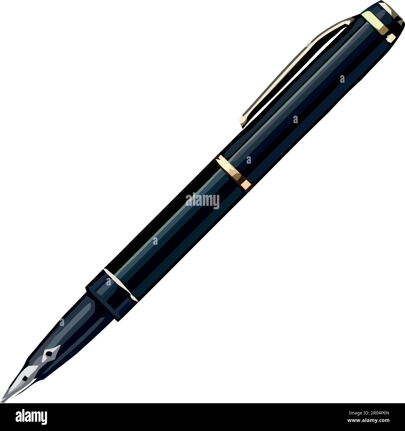 Black ballpoint pen over white Stock Vector Image & Art - Alamy