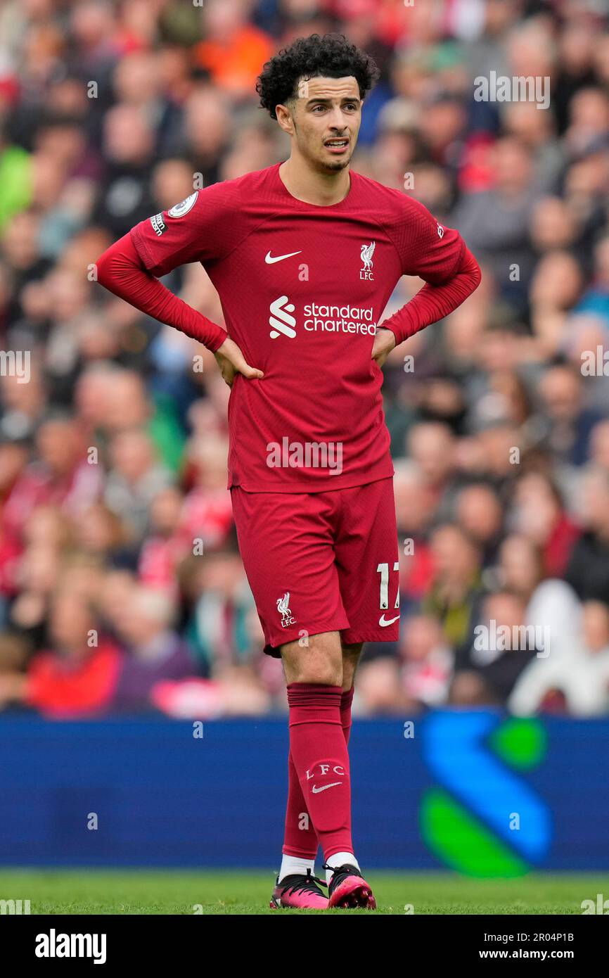 Curtis Jones #17 of Liverpool during the Premier League match