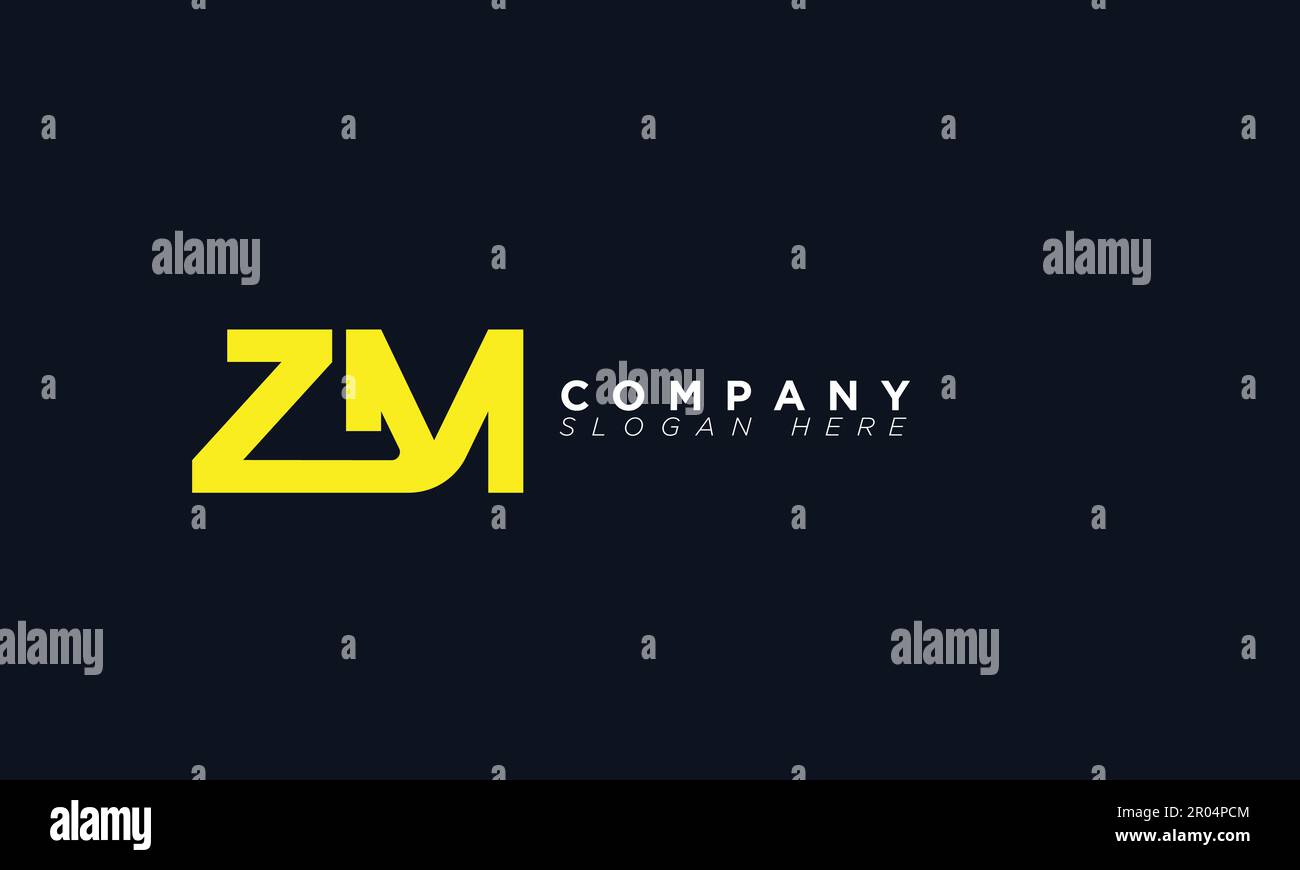 ZM Alphabet letters Initials Monogram logo Stock Vector