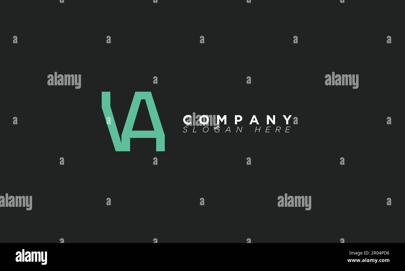 VA Alphabet letters Initials Monogram logo Stock Vector