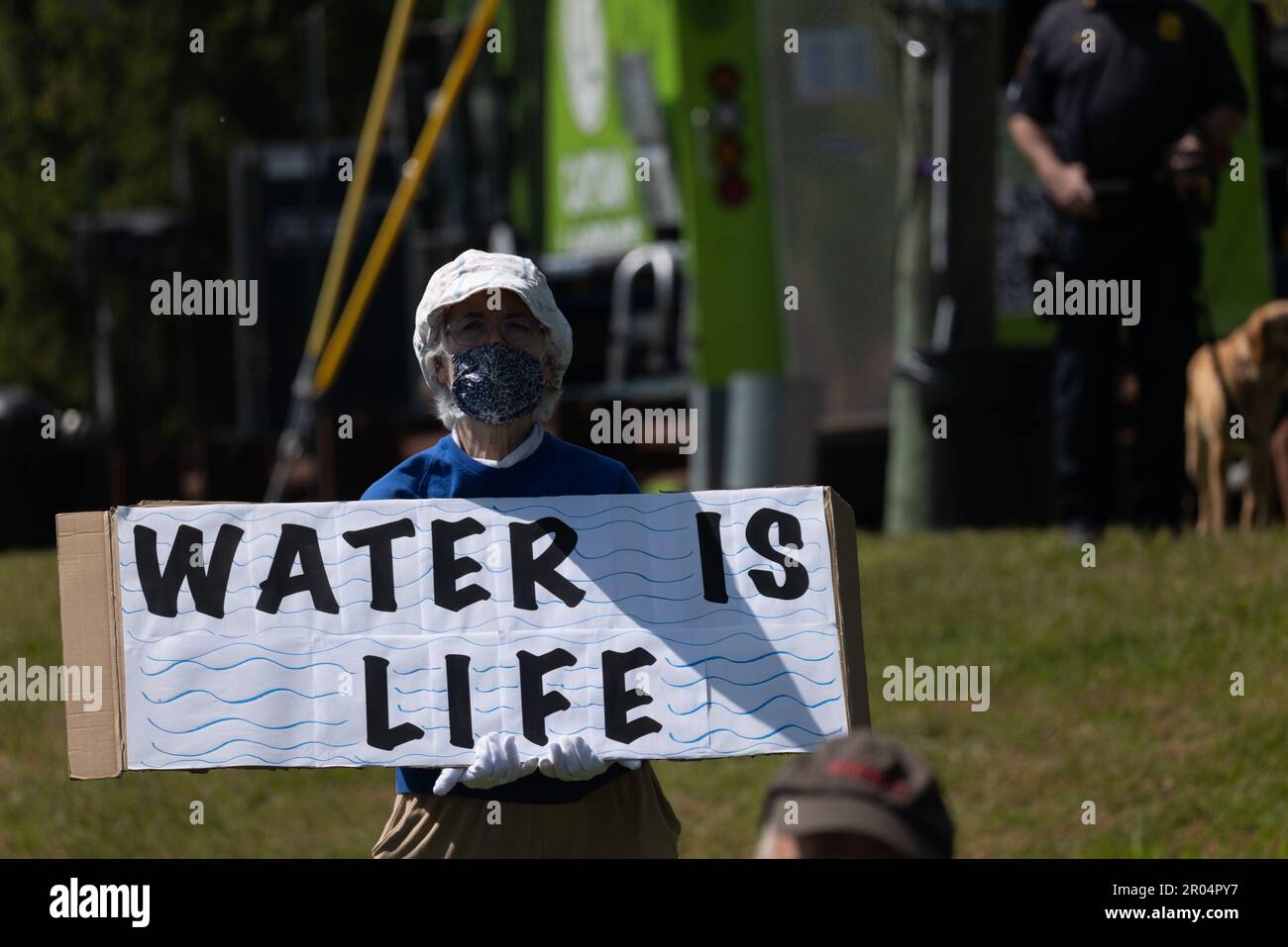 Cortlandt, New York, USA. 6th May, 2023. Demonstrators participate in