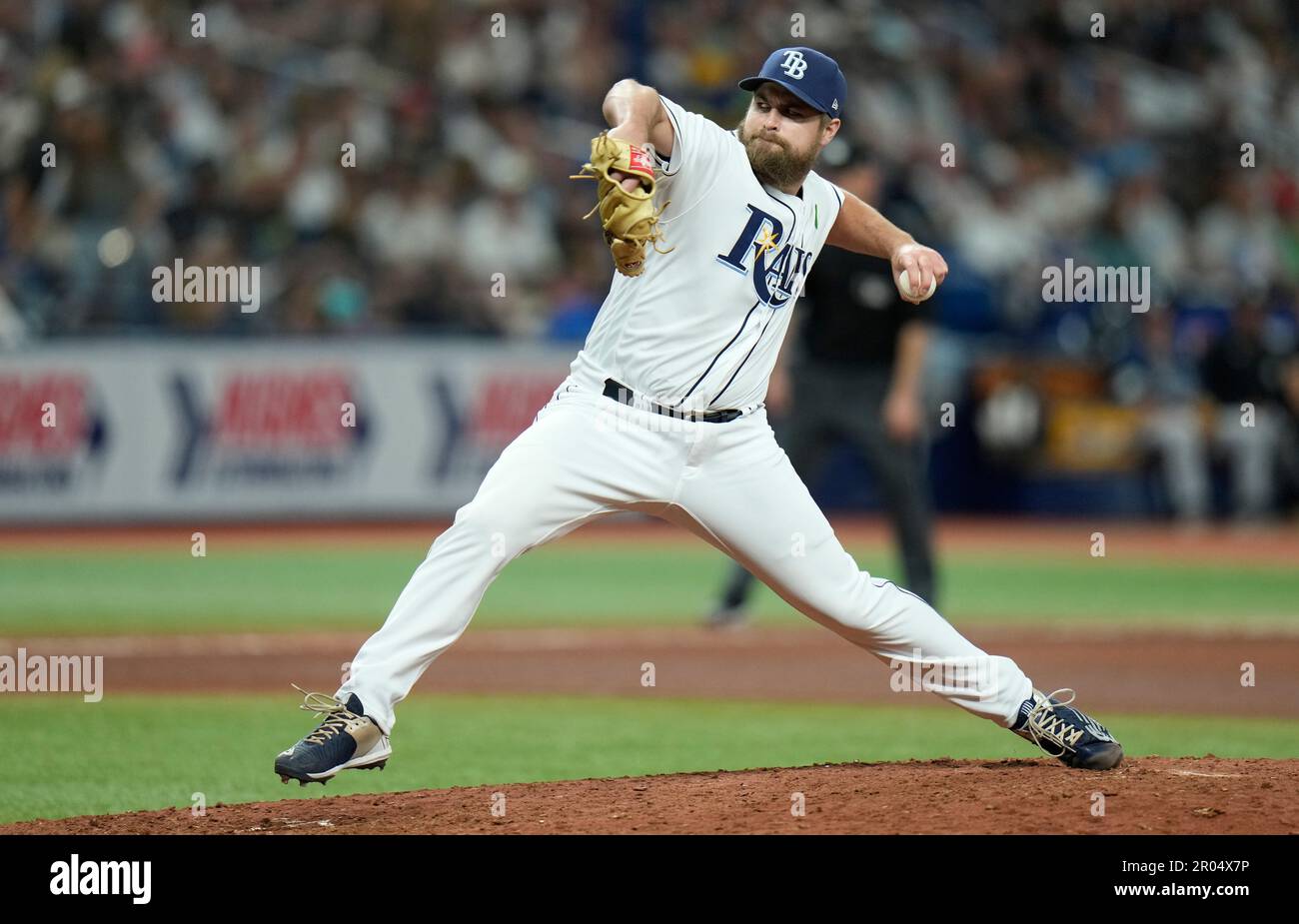 Tampa Bay Rays relief pitcher Jalen Beeks against the New York Yankees  during the seventh inning of a baseball game Saturday, May 6, 2023, in St.  Petersburg, Fla. (AP Photo/Chris O'Meara Stock