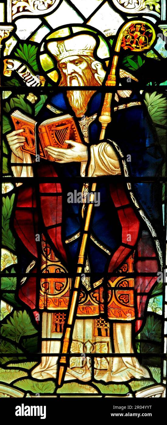 St David, stained glass window, by J Powell & Son, Blakeney, Norfolk