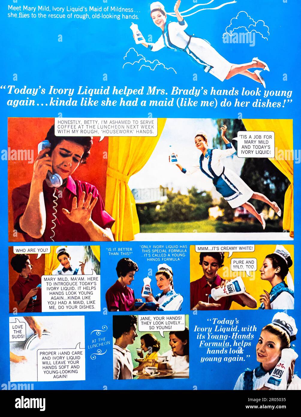 Ivory Liquid Dish Soap - Mrs Brady advert in a Journal magazine, 1965 Stock Photo