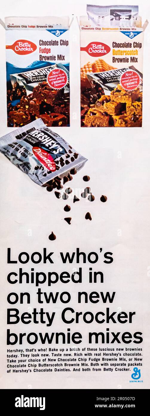 Betty Crocker Brownie mixes advert in a Journal magazine, 1965 Stock