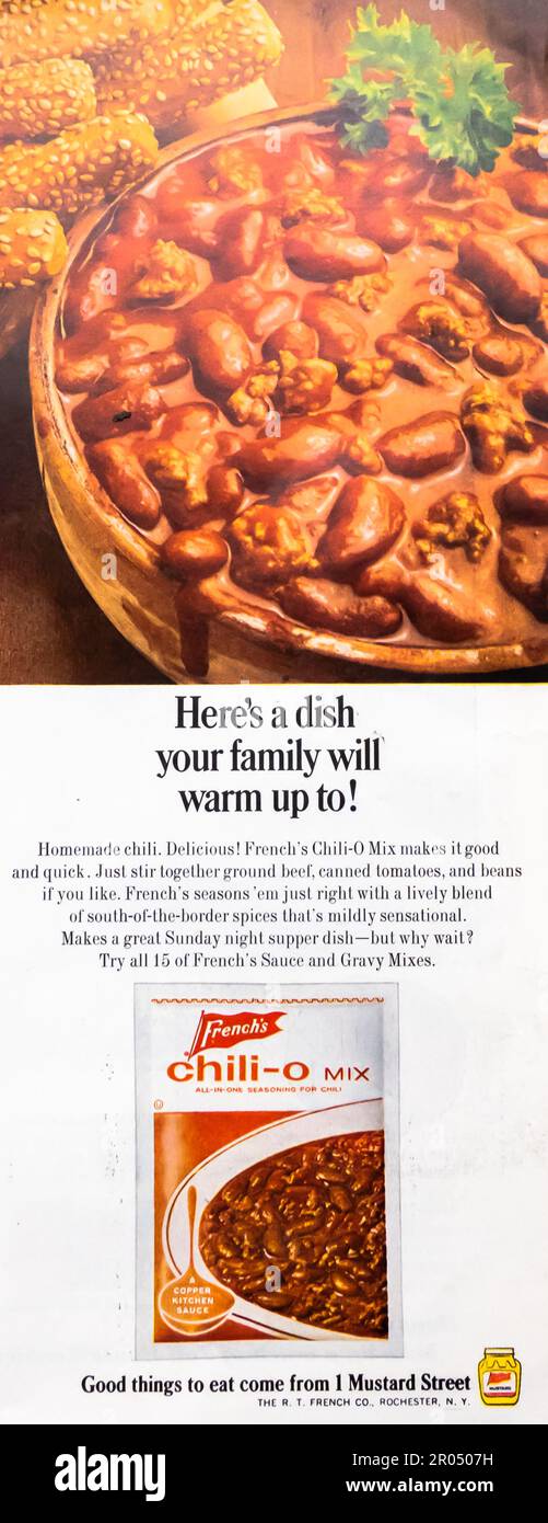 https://c8.alamy.com/comp/2R0507H/frenchs-original-chili-o-seasoning-mix-advert-in-a-journal-magazine-1965-2R0507H.jpg