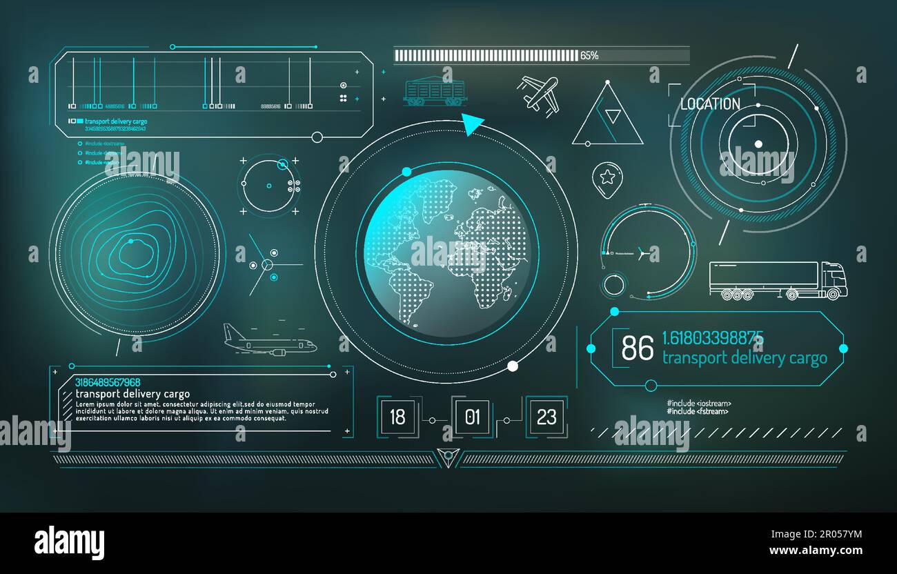 Set of infographic elements about geolocation and transportation ...