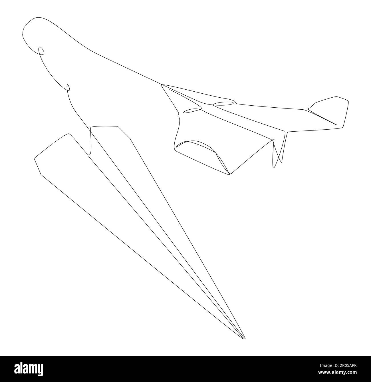 One continuous line of Paper Airplanes. Thin Line Illustration vector