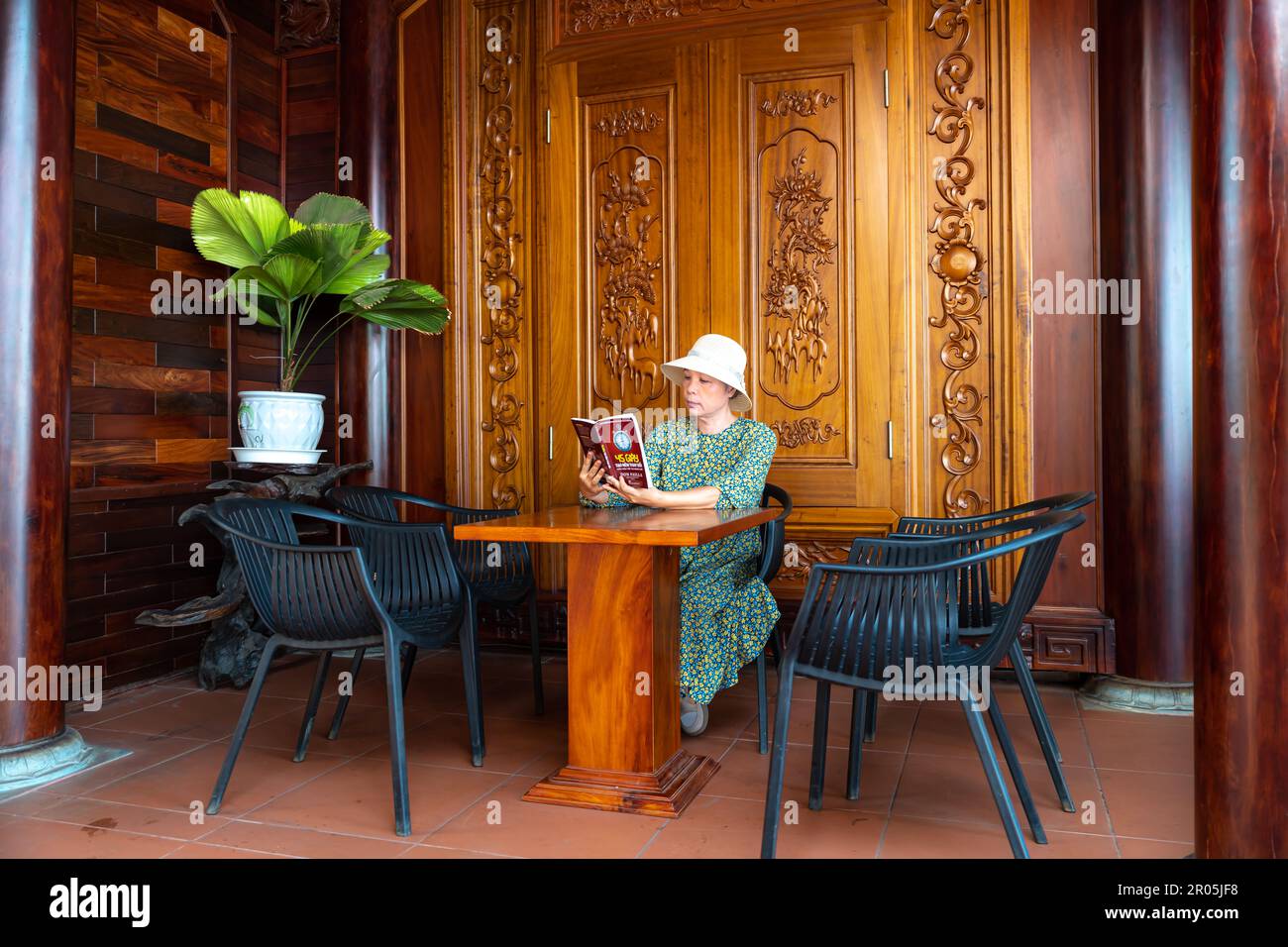old-woman-reads-a-book-in-a-library-hi-res-stock-photography-and-images