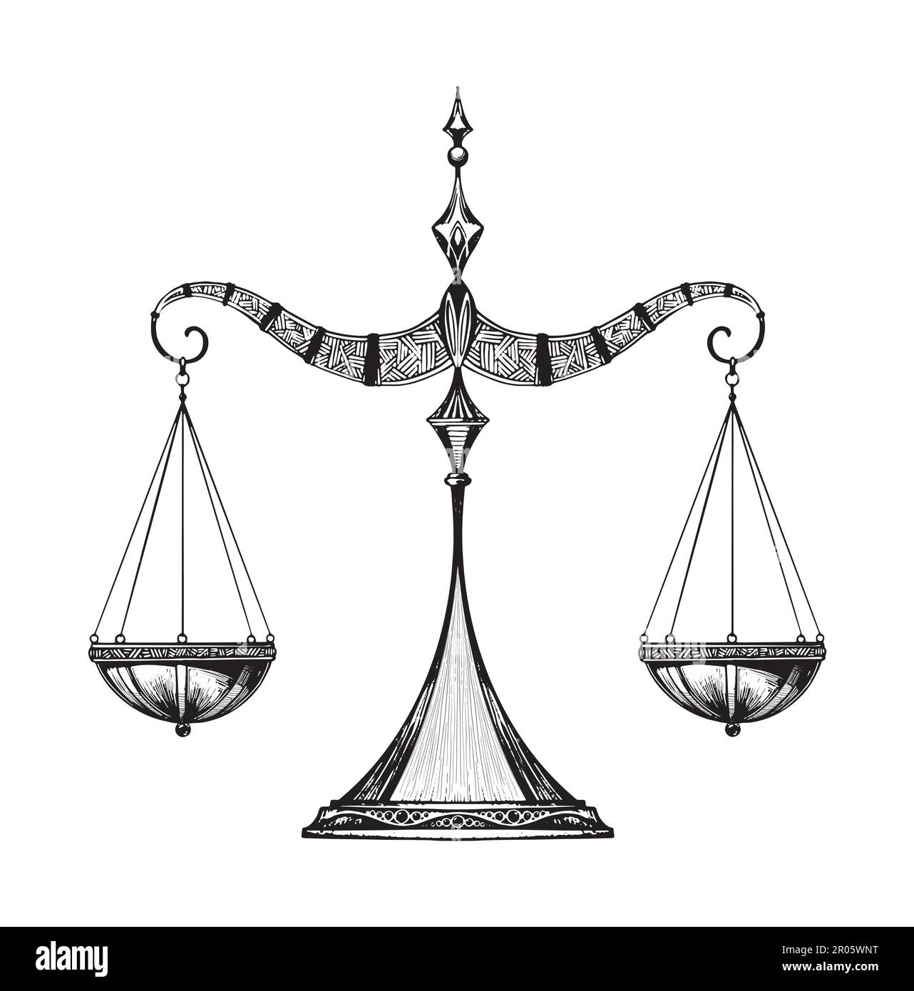 kids drawing Vector illustration Justice scales, Weight balance