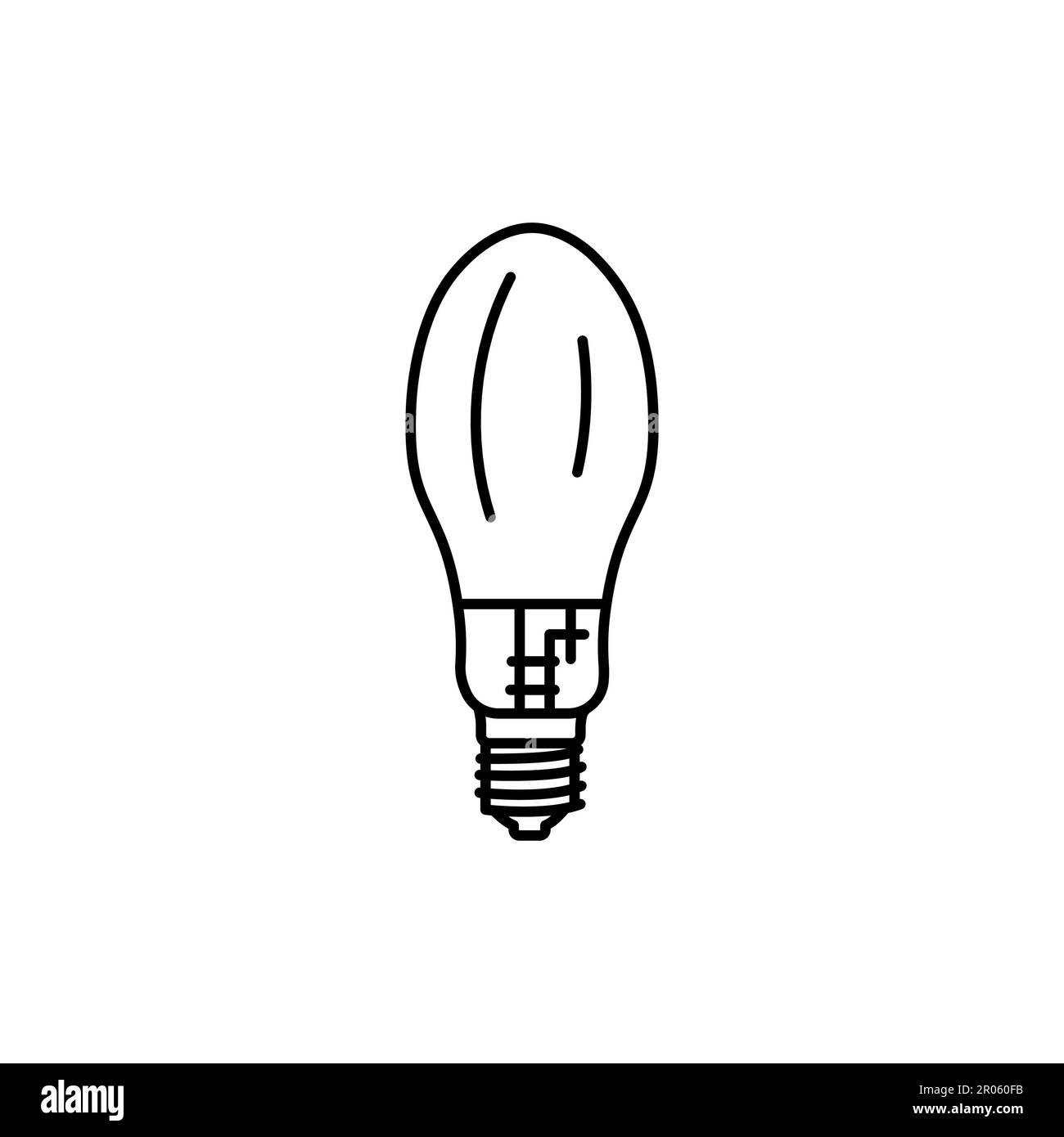 Gas discharge lamp black line icon. Pictogram for web page, mobile app